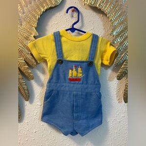 Vintage Overalls carters pirate ship nautical